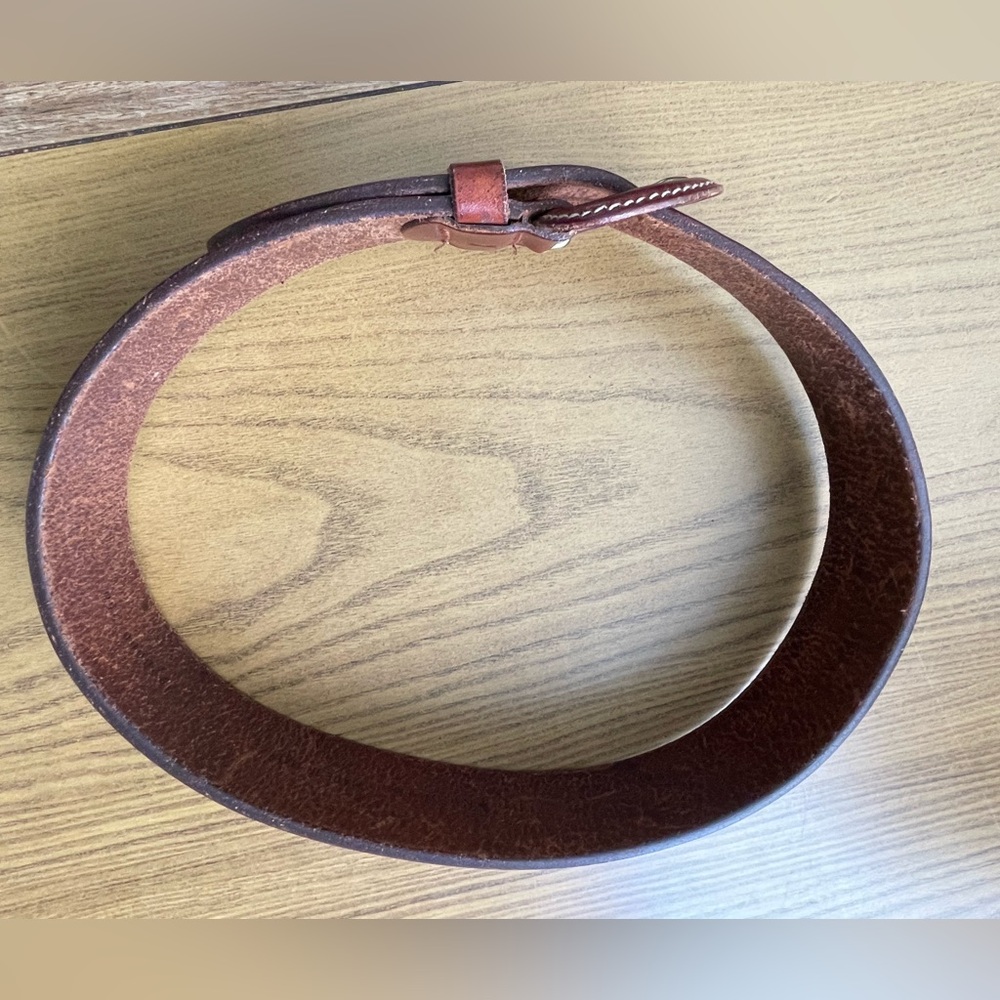 Polo Ralph Lauren brown leather belt men’s size 28” waist 2” wide made in Italy